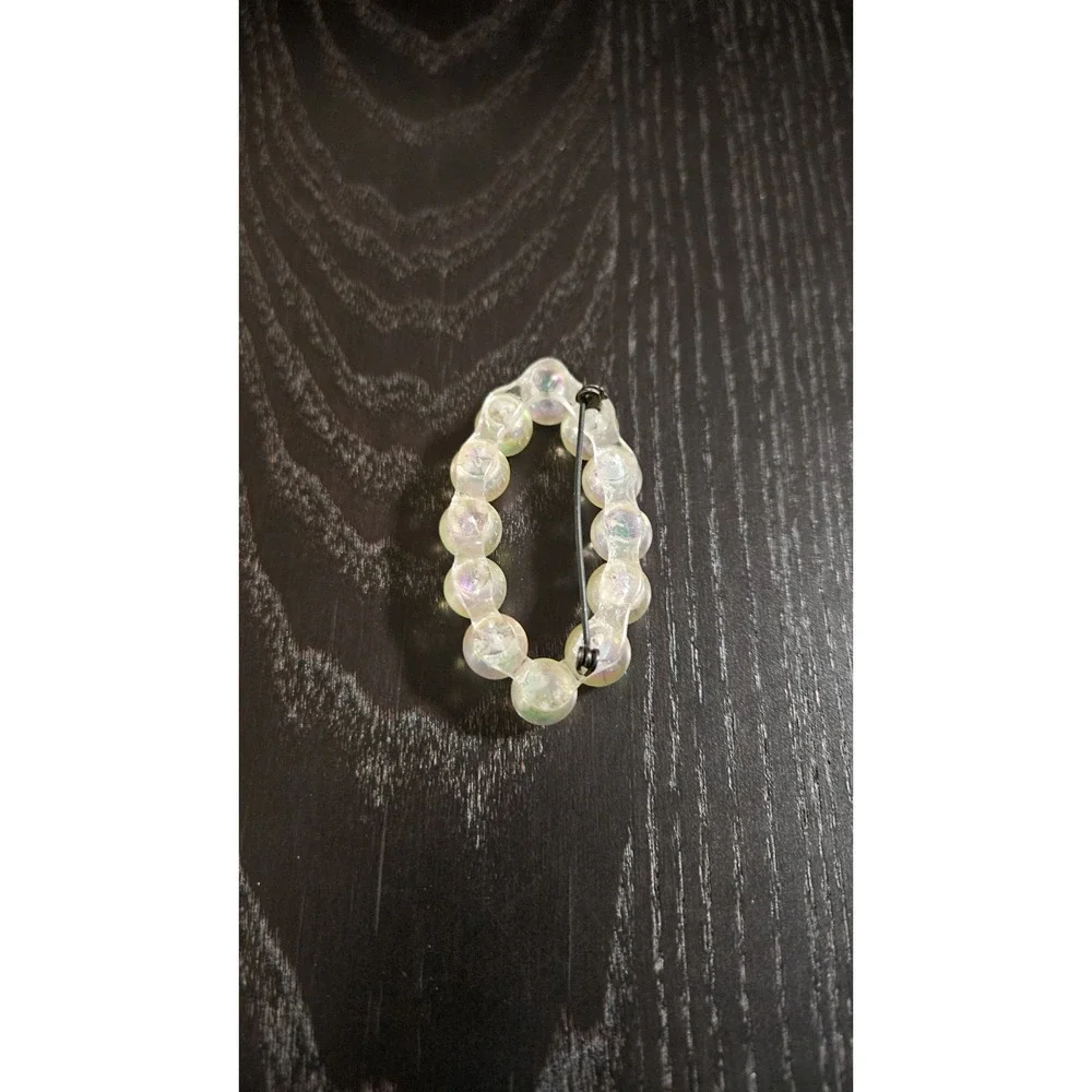 Soap Bubble Iridescent Lucite Bead Brooch Vintage‎ Plastic Rondelle Bead Pin